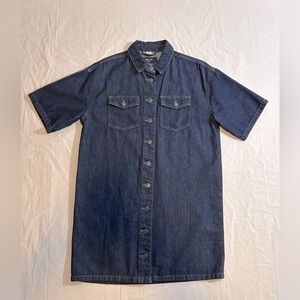 Noisy may Dark Blue Button Down Shirt dress